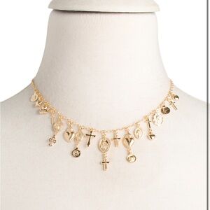 Mia Fiore 18k gold-plated Sterling Silverer Rosary Charm Necklace